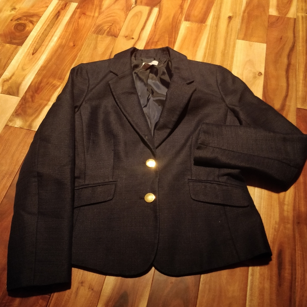 Blue LOFT Blazer with brass buttons